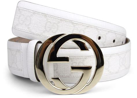 white gucci monogram belt|100 authentic gucci belt.